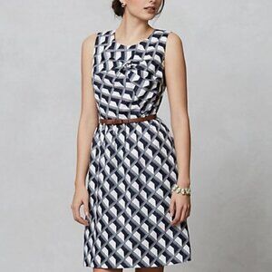 Anthropologie Hi There from Karen Walker Blue and White Printed Dress, Size 2 🔴